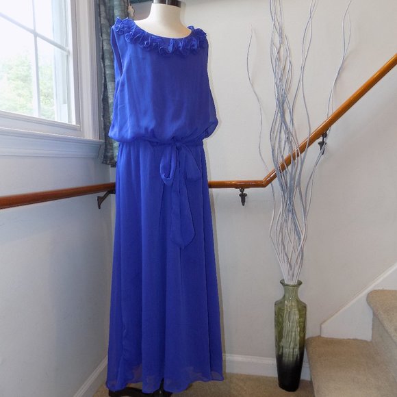 JBS Blue Flowy Midi Dress Plus Size 16 - Picture 1 of 2
